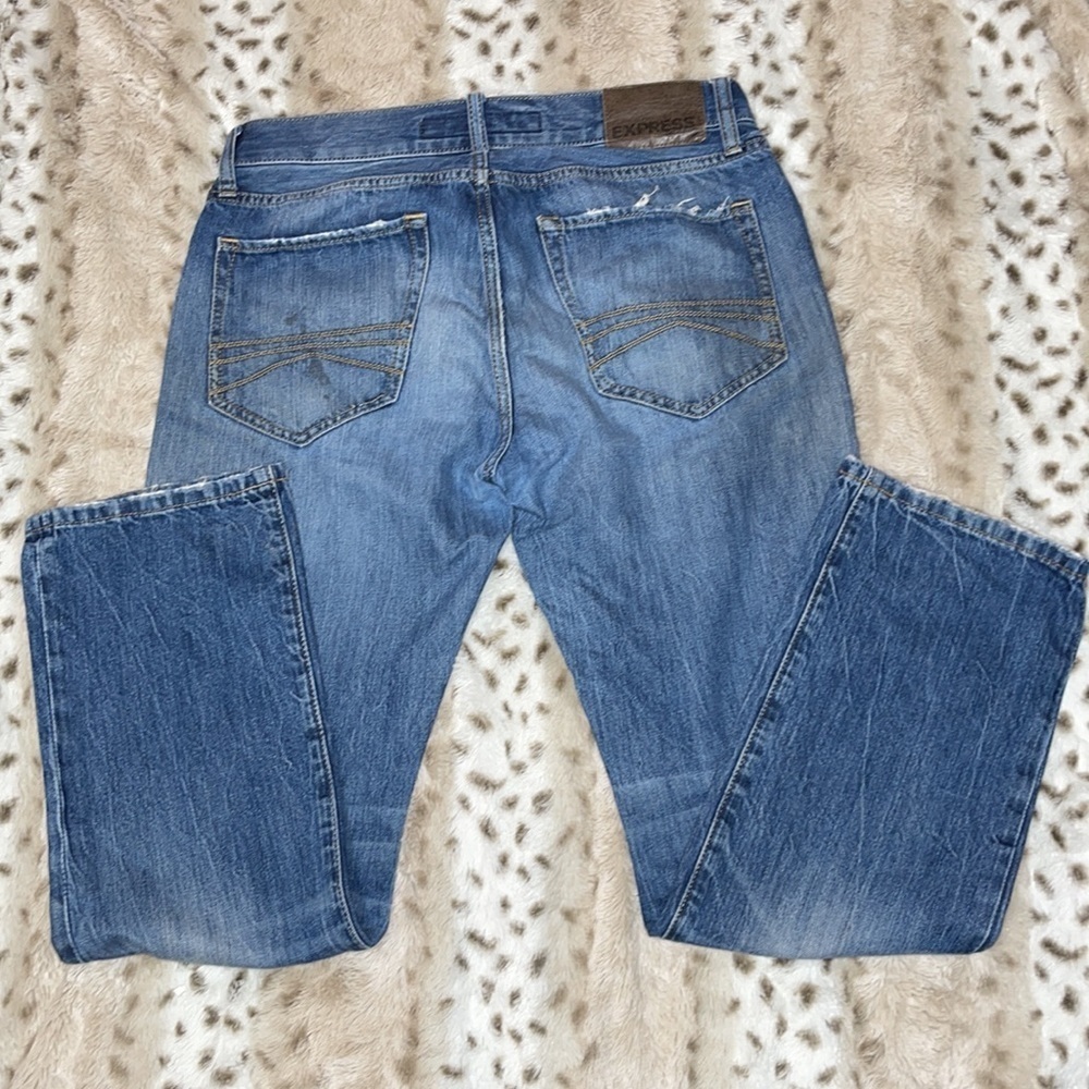 Express Light Blue Straight Leg Men’s Jeans Size 30X30 - Picture 7 of 11